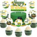Lawn Mower Happy Birthday Cake Topper Decors Green Tractor Farm Themed Party Lawnmower Decorations It's Mow Time 1st 2nd 3rd Table Decor