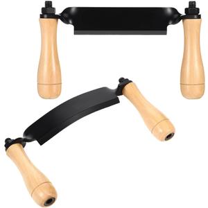WILLBOND 2 Pcs Draw Shave Knife Set Draw Shave Knife Straight and Curved Woodworking Debarking Hand Tool Wood Razor Shaving Wood Barking Tool for Men(8 Inch,Straight, Curved)