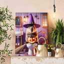 Walarky Halloween Paint by Numbers for Adults Capybara Painting Kits Art with Brushes Hallowmas Acrylic Pigment Wall Decor Unique Gift (Frameless) (16''x20''(Frameless))