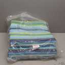 Outdoor Chair Cushions Set of 2, 18.5 x 16 Inch Patio Chair Cushions, Water Resistant, Non-Slip Ties (Blue & Green Pinstripe)