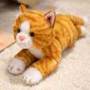 PEACH CAT Striped Cat Stuffed Animal 9.8" Realistic Kitten Plushies Soft Plush Toys Gifts for Kids Orange
