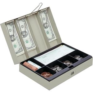 Cash Box, 3 1/8"H x 11 3/8"W x 7 5/8"D, Sand