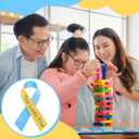 60 Pieces Down Syndrome Awareness Accessories Bulk Down Syndrome Awareness Paper Ribbons Social Event Supplies for Donation Support Care Decorations Men Women, 4 x 7 Inches