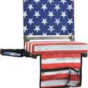 SPORT BEATS Stadium Seats with Back Support Bleacher Chairs with Back and Cushion Thick Padded Bleacher Seats Includes Shoulder Strap (Retro Flag)