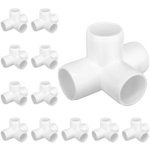 Carvedexquisitely 4-way PVC Fittings, 1-inch Furniture Grade Elbow Fittings, 4-way Side Outlet Tee Fittings, Tent PVC Connectors and Greenhouse Pipe Fittings(12 packs)