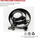 BOTTEN 4 Pack 1.5" Stainless Steel T-Bolt Hose Clamps - Clamp Range 44-50mm for 1.5 Hose ID (Black) - Durable and Reliable Hose Clamps for Secure Connections"