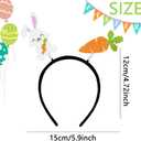 Ecuupas Easter Headbands Glitter Rabbit Hairband Cute Carrot Hair Hoop Headpiece Hair Accessories for Spring Easter Party Festival Supplies