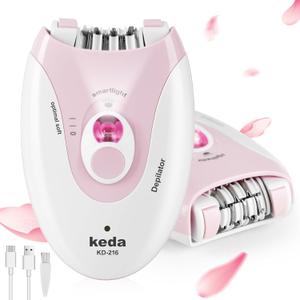 Epilator for Women, Epilators with LED Light, Dual Speed Hair Removal Device, Facial Hair Removal Women, Cordless, Epilators Hair Removal Rechargeable, for Epilator Bikini, Face, Arm, Legs, Armpits