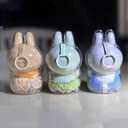 2 x Protective Case for LABUBU, Case Cover for 17cm Doll, Plastic Clear Cover for Have a Seat Plush Toy with Key Chain and Flannel Bag, Plastic Clear Display Box(No Doll, 15cm)