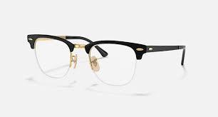 Ray-Ban Unisex RX3716VM Clubmaster Metal Square Prescription Eyewear Frames, Black On Arista/ Demo Lens, 50 mm