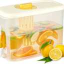 1 Gallon Drink Dispenser for Fridge, Water Container with Spigot, Upgraded Gallon Water Dispenser Ice Tea Pitcher for Fridge, Pack Of 