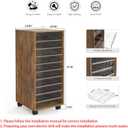 WOPITUES Storage Drawer Cart, Mobile Storage Cabinet, Makeup Storage with 10 Large Clear Drawers, Utility Wooden Rolling Cart on Wheels, for Cosmetic, Art Craft, Office Supplies, Toy, Brown