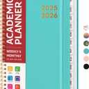 Academic Planner 2025-2026 For Women & Men, Monthly and Weekly Calendar Planner, Jul 2025 - Jun 2026, A5 (6.3" x 8.5"), Teacher Student Planning Book with Tabs, Ideal for Office School Supplies - Aquamarine