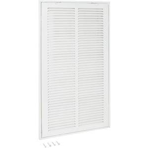 EZ-FLO 12 x 24 Inch (Duct Opening) Return Air Vent Cover for Wall or Ceiling, Solid Steel Return Air Filter Grille, HVAC Vent Cover, White, 61668