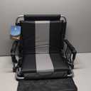ALPHA CAMP Stadium Seat Chair for Bleachers with Back & Arm Rest (Black Grey)