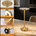 LED Cordless Table Lamp Rechargeable,Portable 6000mAh Battery Outdoor Bedside Table Lamps,3 Color Stepless Dimming Touch Battery Powered Lamp, Table Light for Restaurant/Patio/Camping/Bedroom(Gold)
