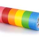 Oleitodh 6 Rolls Colored Masking Tape-2 inch x 180 Yards Painters Tape, Rainbow Colors Rolls Bulk Kids Colorful Paper Marking Tape Decorative Arts Crafts Labeling DIY School Classroom Supplies