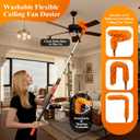 20ft High Ceiling Duster Kit with 4-12ft Heavy-Duty Extension Pole, Cobweb Duster, Ceiling Fan Duster, Window Squeegee & Cleaner, Microfiber Duster, Wall Mop for Home High Reach Cleaning