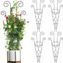 ZOUTOG Trellis for Climbing Plants Indoor 4 Pack 30 Inch,Rustproof Metal Garden Trellis for Potted Plants,Sturdy Houseplant Support Indoor Outdoor for Ivy Pothos Monstera Hoya Flower Vine (Black Moon)