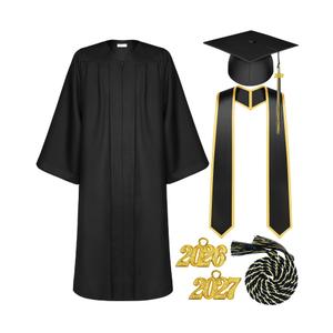 Tigeen Adult Graduation Gown and Cap Set, 63, Black