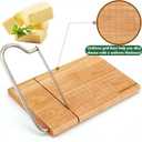 4 x WILLKOMMEN Wood Cheese Slicer, Cheese Cutter Board with Blade, 10.8'' x 8.3'' Cheese Slicers for Block Cheese, Butter, Sausage and Ham