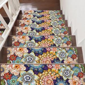 Non Slip Carpet Stair Treads for Wooden Steps Indoor, 15 Pack Stair Runners Covers Staircase Step Rugs Stair Mats for Kids Elders and Dog