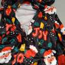 ANGELGGH Family Matching Christmas Onesie Pajamas, Vacation Cute Printed One Piece Pajamas, Xmas Hooded Holiday Sleepwear (6-8 Years, Joy Santa)