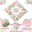 Mahjong Tablecloth 55" x 55" Polyester Square Instructional Design with Rules for Family Game Night Party Favor Supplies (Elegant)