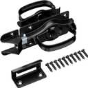 Swinging Shed Door Latch, Barn Door Latch for Interior & Exterior, Heavy Duty Gate Door Latch Shed Door Handle, Double Sided Gate Latch for Wooden Fence, Shed Door, Vinyl, Metal Gates