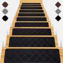 Stair Treads for Wooden Steps 15pcs - 8x30in Carpet Stairs Runner Indoor Non-Slip Stair Mats for Kids Elders and Pets