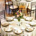 12 Pack Champagne Round Tablecloth, 108 Inch Silky Satin Table Cloth, Bright Silk Tablecloth Smooth Fabric Table Covers Overlay Silky Round Table Decoration for Wedding Party Banquet Birthday