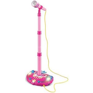 KonHaovF Kids Karaoke Machine with Lights,Microphone with Adjustable Stand Singing Karaoke Machine for Girls Boys (Pink)