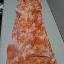 Womens Bodycon Summer Dresses 2025 Sleeveless Floral Mesh Maxi Dress Side Slit Ruched Long Party Cocktail Dresses, Size M, Light Orange