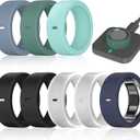 8 Pack Ring Cover Compatible with Oura Ring Gen 4/4 Ceramic, Oura Ring Gen 3 Horizon/Heritage, Support Charging with Cover on, Anti-Scratch Elastic Silicone Rings Protector for Men Women Working Out