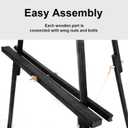 65" A-Frame Wooden Tripod Easel Stand (Black)