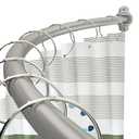 Chrsouly Curved Shower Curtain Rod, Adjustable 40-72 Inches Shower Rod, Rustproof Expandable Heavy Duty Round Shower Curtain Rod for Bathroom, Bathtub, Need to Drill, Nickel