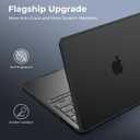 BlueSwan Anti-Cracking Hard Shell Case for MacBook Pro 13 inch, M2/M1 2026 2022-2017 A2338 A2289 A2251 A2159 A1989 A1706 A1708, Scratch Resistant & Drop-Protection Soft TPU Bumper, Frosted Black