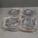 Sliner 4 Sets Mini Cast Iron Skillet Small Cast Iron Plates Skillet with Wooden Base Small Round Pan Fajita Plate Pot for Baking Cooking(5.5 Inch)