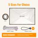 Chicken Coop Cover for Winter, Waterproof Durable Tarp with Elastic Cords Rope, Easy Install for Large Cages Walk-in Runs,Chicken Coop Plastic Wrap for Winter