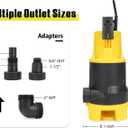 Sump Pump Submersible 6500GPH Powerful Water Pump for Pool Draining 1.5HP Utility Pump with Adjustable Float Switch 16FT Power Cord for Flooded House Sump Pit Pond Remove Water