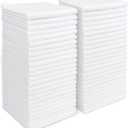 AIDEA Microfiber Cleaning Cloth White 50PK, Cleaning Rags, Lint Free Microfiber Towels, Kitchen Towels Dusting Cloth, Wash Cloths, Dish Rags White, 12"x 12"