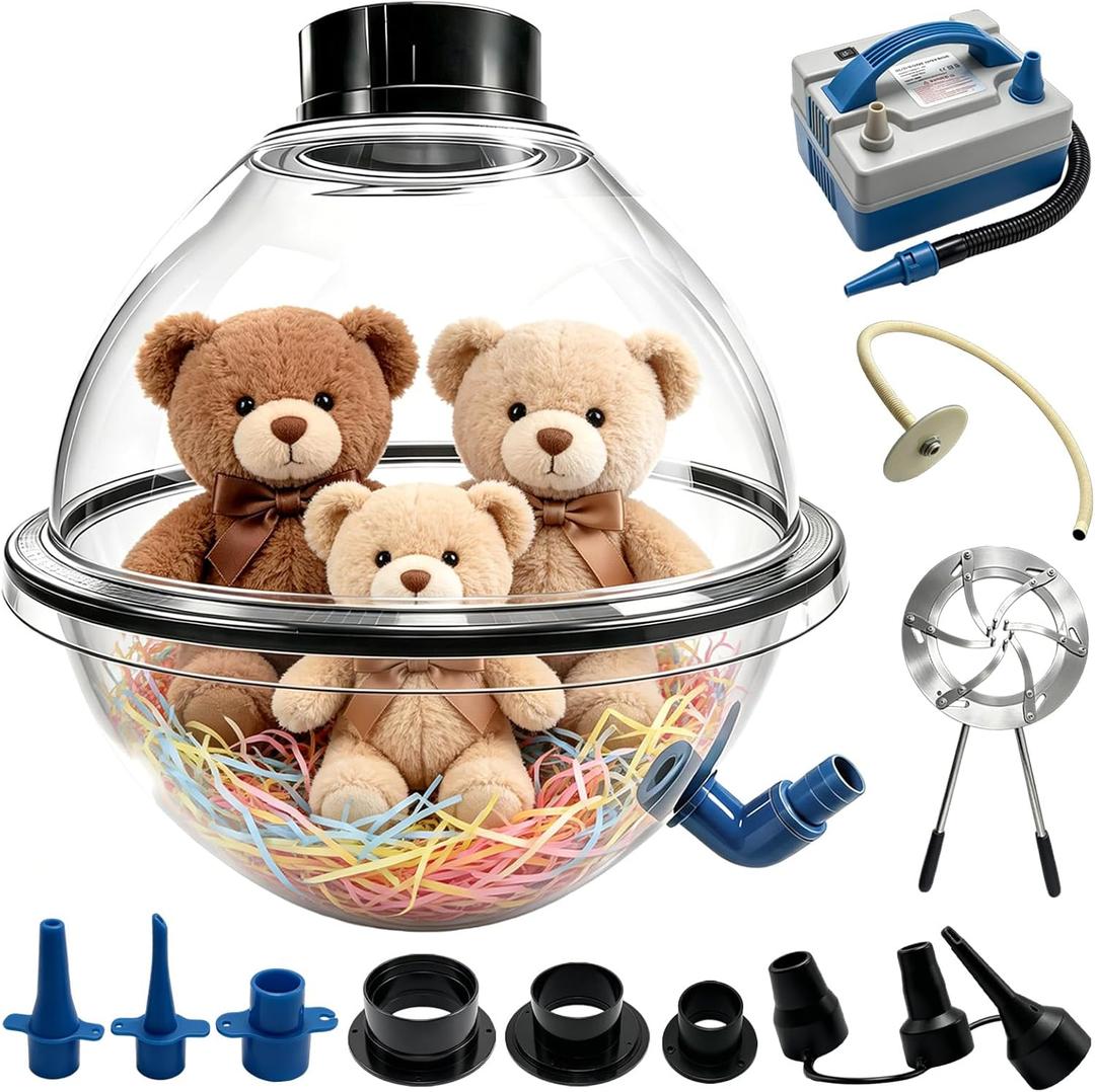2-in-1 Balloon Stuffing Machine(Inflation + Deflating) With Pump & Expander Pliers (3 Filling Opening), Balloons Filling Tool Kit for Wedding Birthday Party Decoration Wrap Gift Bouquet