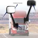 Hood Mirrors Assembly Compatible with 2008-2017 Freightliner Cascadia (Painting (Black), Right)