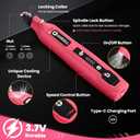 HARDELL Mini Cordless Rotary Tool, 5-Speed 3.7V Rechargeable Rotary Tool Kit with 69 Accessories, USB Charging Multi-Purpose DIY Tool for Sanding, Polishing, Drilling, Engraving(Pink 69pcs)