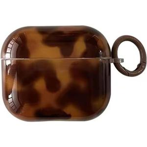 Tortoise Shell Case for AirPods Pro 3rd Generation(2025) Brown Cheetah Print Case with Keychain Protective Cute Case with Lock for Women Men, AirPods Pro 3,Brown Tort
