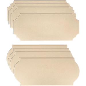 8 Pack Unfinished Wooden Plaques 6"x14"-0.25 Inch Thick Beveled MDF Wood Sign for Burning DIY Crafts