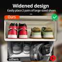 MAGINELS Wide-Width Shoe Rack Organizer for Large-Sized Shoes, Thickened Material with Better Quality,Stackable Sneaker Storage Cabinet,Easy Assembly,with Clear Door (6 Tier 24 Pairs) (2 by 6)