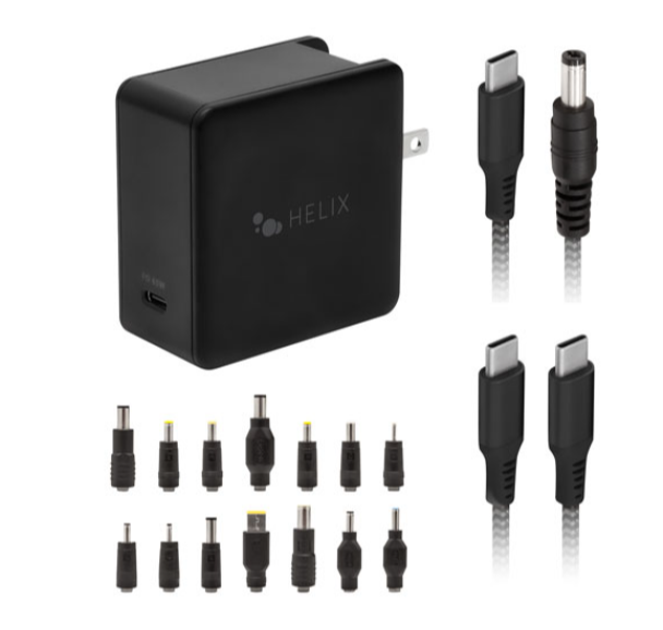 Helix 65W Universal USB-C Laptop Charger Power Adapter (ETHNBC65U) Black