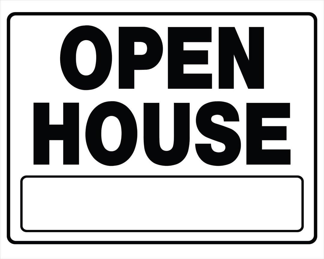 Hillman 840062 Open House Sign with Space for Fill In includes H-Wire Frame Mounting Bracket, White and Black Corrugated Heavy Duty Plastic, 20x24 Inches 1-Sign