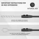 Flexible Drill Bit Extension,35 in.Long Flex Drill Bit Holder Extension,Compatible with 1/4" Hex and 3-Flat Shank with Hex Key and Spare Screws